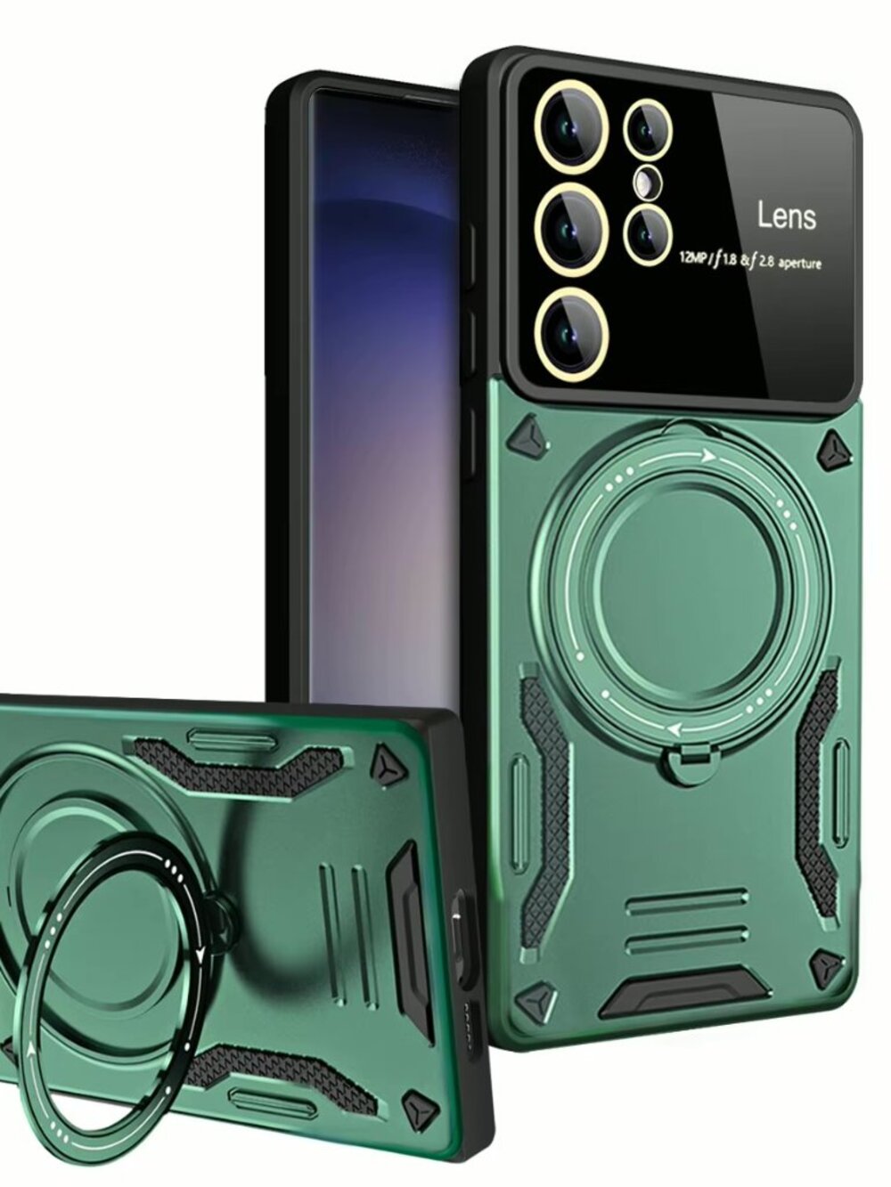 Samsung S25 Ultra Magnetic Ring Case w/ Kickstand Shockproof Hybrid